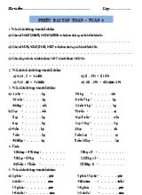 Phiếu bài tập ôn tập tuần 4 Toán lớp 4